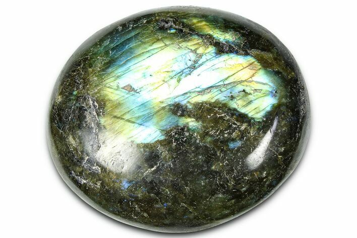 Flashy, Polished Labradorite Palm Stone - Madagascar #334292